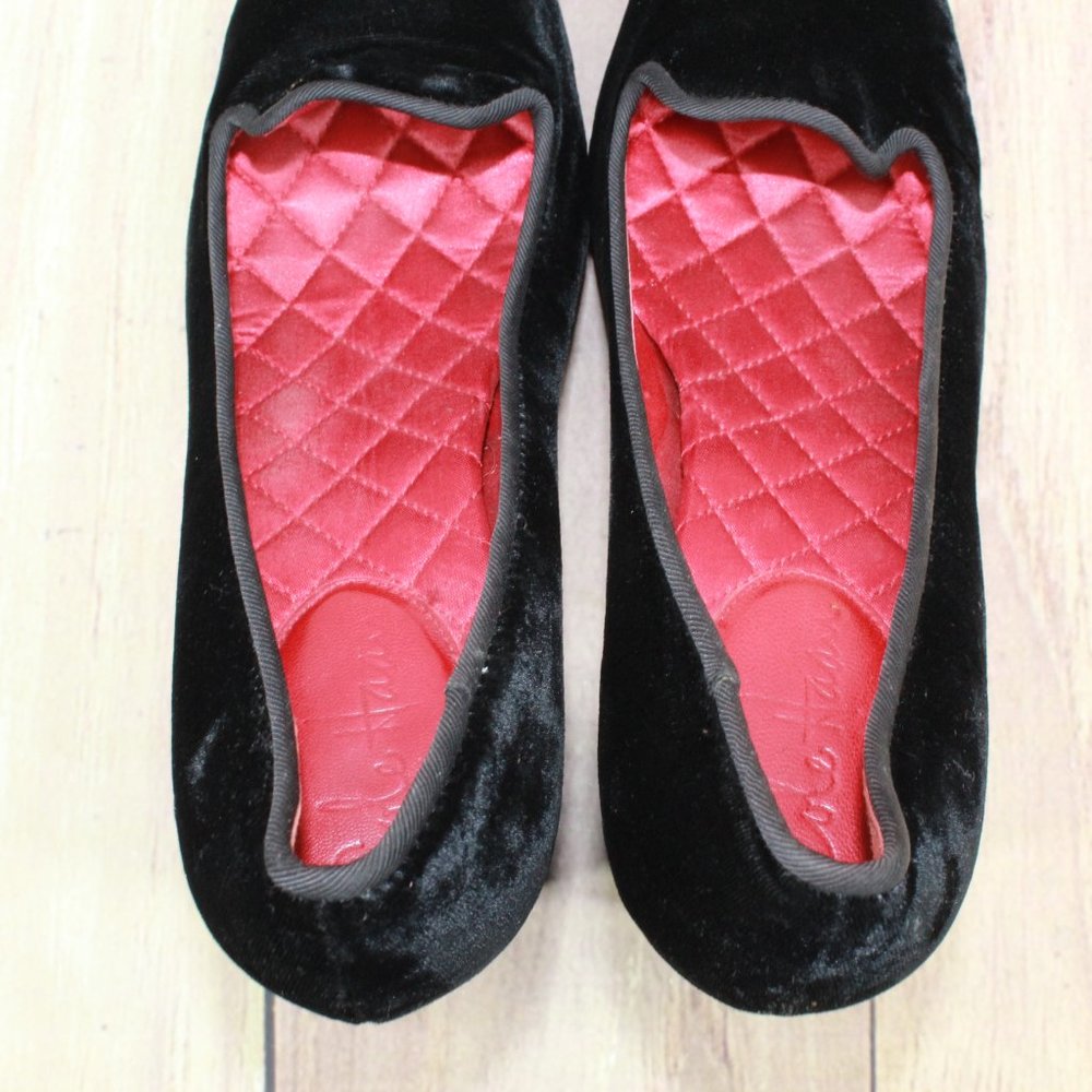 COLE HAAN Black Velvet Slip on Air Soles Block Heel Shoes Size 8.5 B - Picture 6 of 11